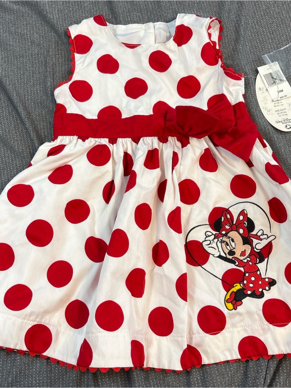 Disney White and Red Polka Dot Minnie Dress size 24 months